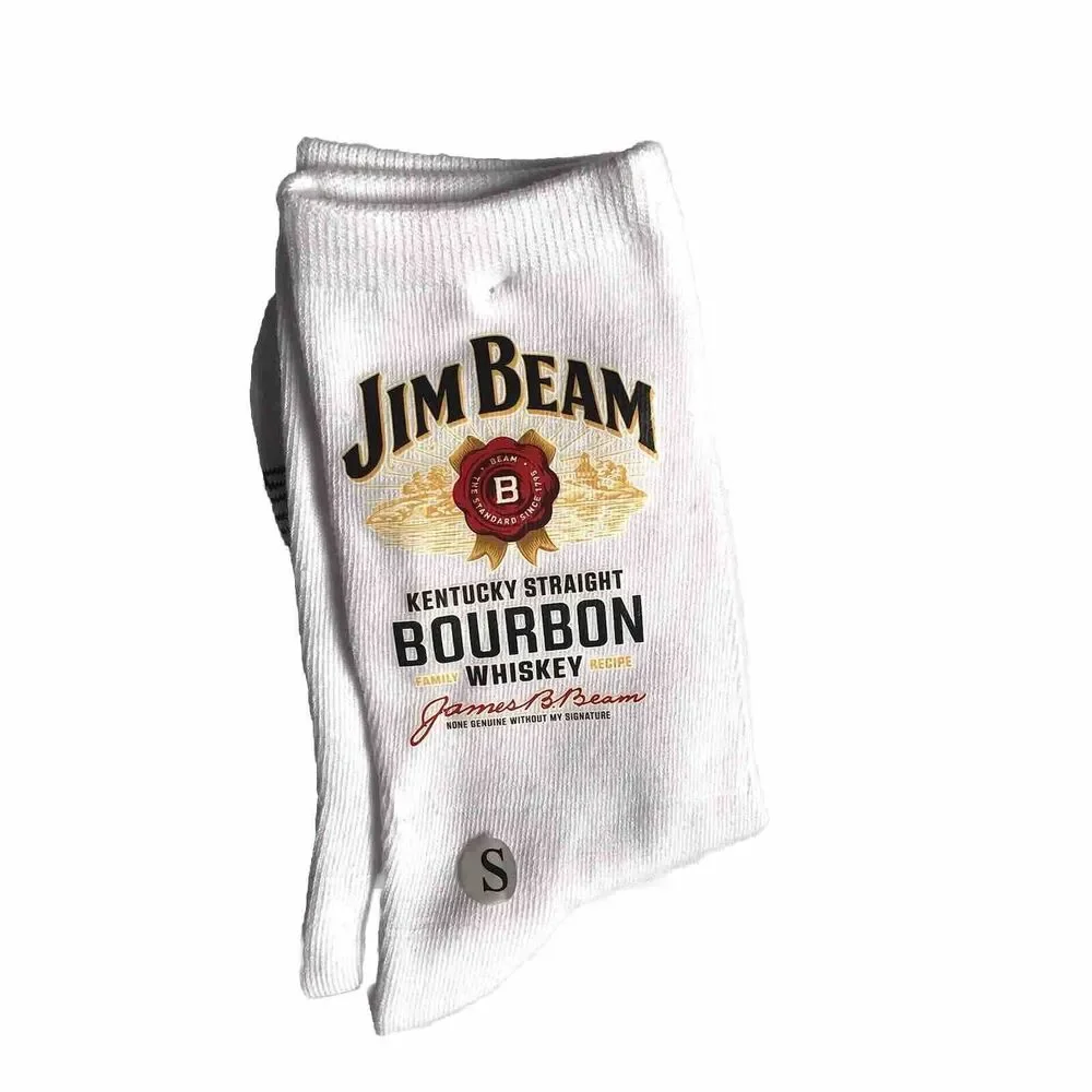 NEW Jim Beam Kentucky Bourbon Whiskey Family Recipe White Calf Socks S Small